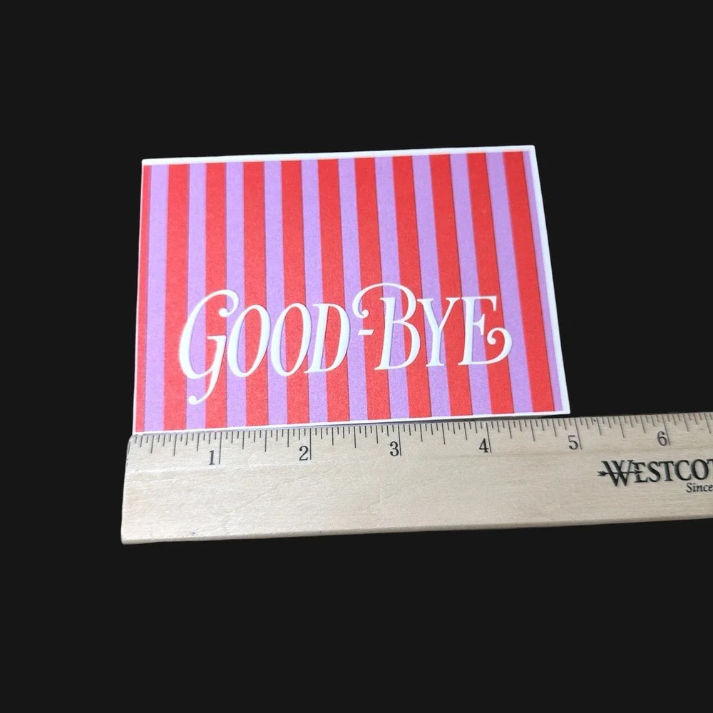 Vintage Hallmark Goodbye Party Invitations Red Purple Striped Set of 9 60PM 721
